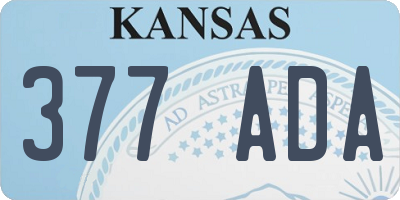 KS license plate 377ADA