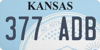 KS license plate 377ADB