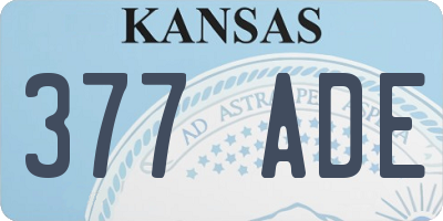 KS license plate 377ADE
