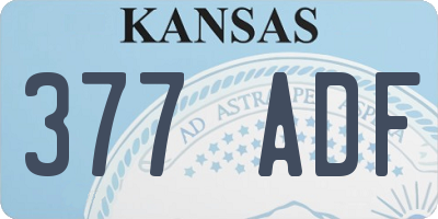 KS license plate 377ADF