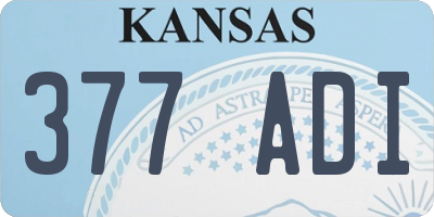 KS license plate 377ADI