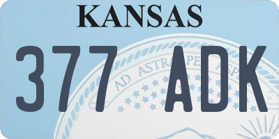 KS license plate 377ADK