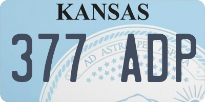 KS license plate 377ADP