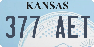 KS license plate 377AET