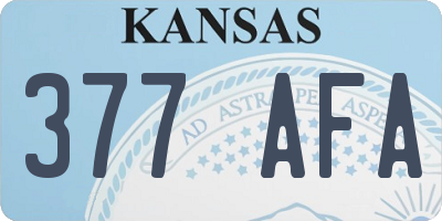 KS license plate 377AFA