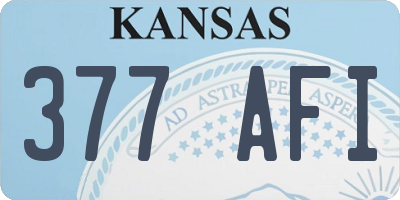 KS license plate 377AFI