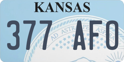 KS license plate 377AFO