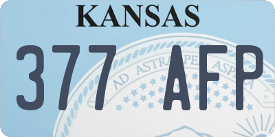 KS license plate 377AFP