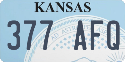 KS license plate 377AFQ