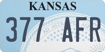 KS license plate 377AFR