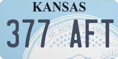 KS license plate 377AFT