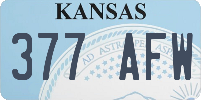 KS license plate 377AFW