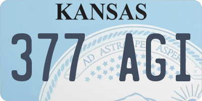 KS license plate 377AGI