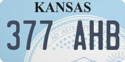 KS license plate 377AHB