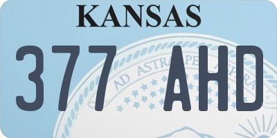 KS license plate 377AHD