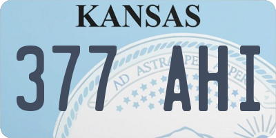 KS license plate 377AHI