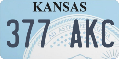KS license plate 377AKC
