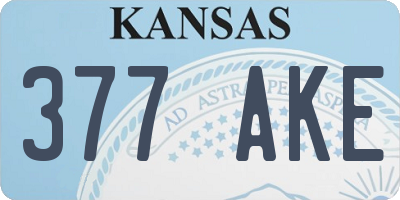 KS license plate 377AKE