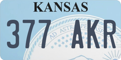 KS license plate 377AKR