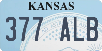 KS license plate 377ALB
