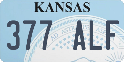 KS license plate 377ALF