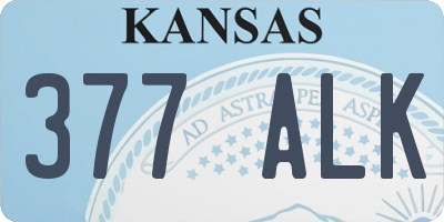 KS license plate 377ALK
