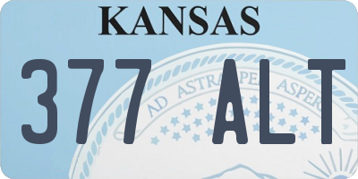 KS license plate 377ALT