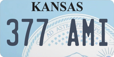 KS license plate 377AMI