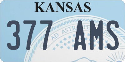 KS license plate 377AMS