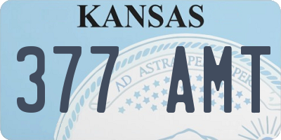 KS license plate 377AMT