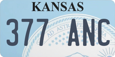 KS license plate 377ANC