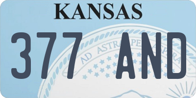 KS license plate 377AND