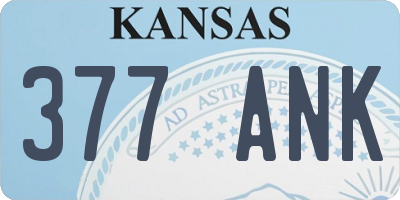 KS license plate 377ANK