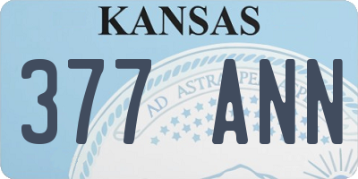 KS license plate 377ANN