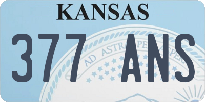 KS license plate 377ANS