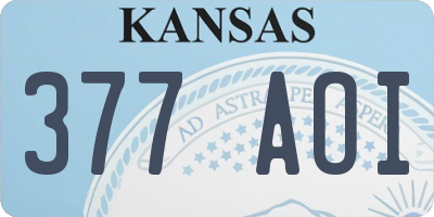 KS license plate 377AOI