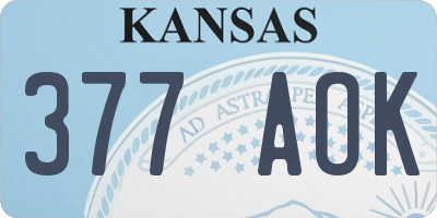 KS license plate 377AOK