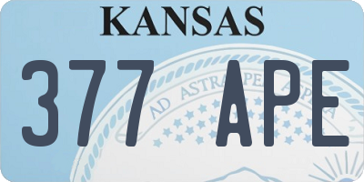 KS license plate 377APE