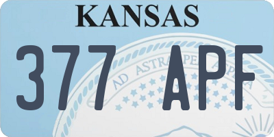 KS license plate 377APF