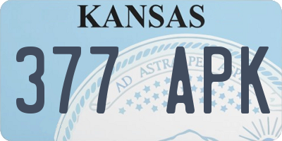 KS license plate 377APK