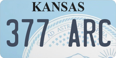 KS license plate 377ARC