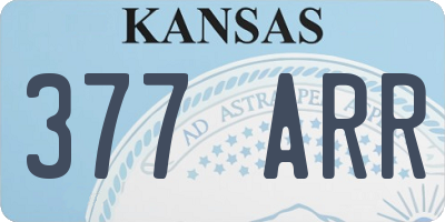 KS license plate 377ARR