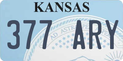 KS license plate 377ARY