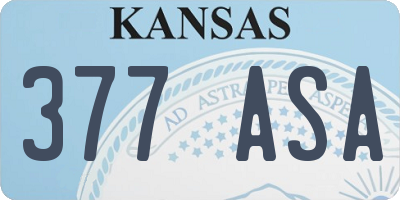 KS license plate 377ASA