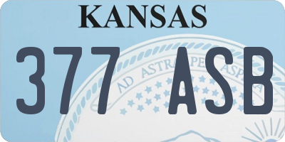KS license plate 377ASB