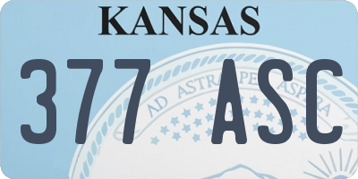 KS license plate 377ASC