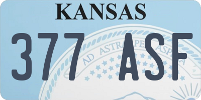 KS license plate 377ASF