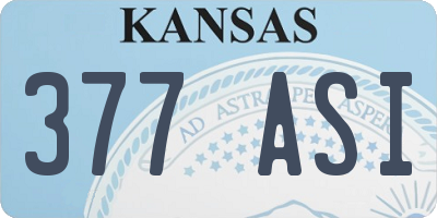 KS license plate 377ASI