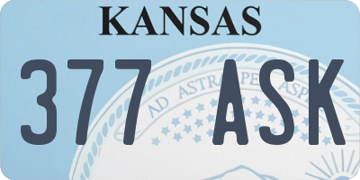 KS license plate 377ASK