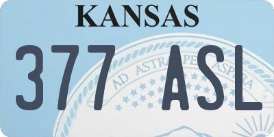 KS license plate 377ASL